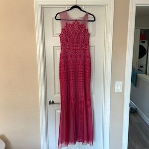 BGBG MAXAZRIA Pink and red formal maxi dress (size 8)